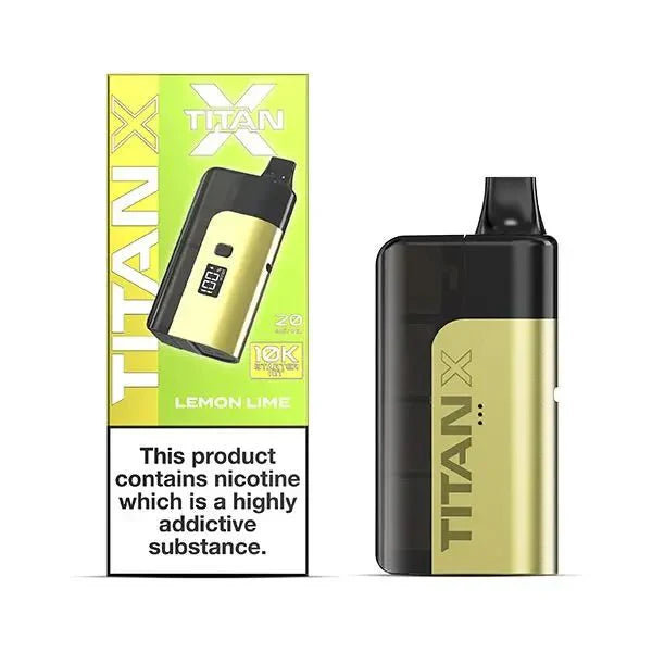 Titan X 10000 Prefilled Vape Pod Kit Box of 5 - Lemon Lime Flavor at UK Vaper Wholesale