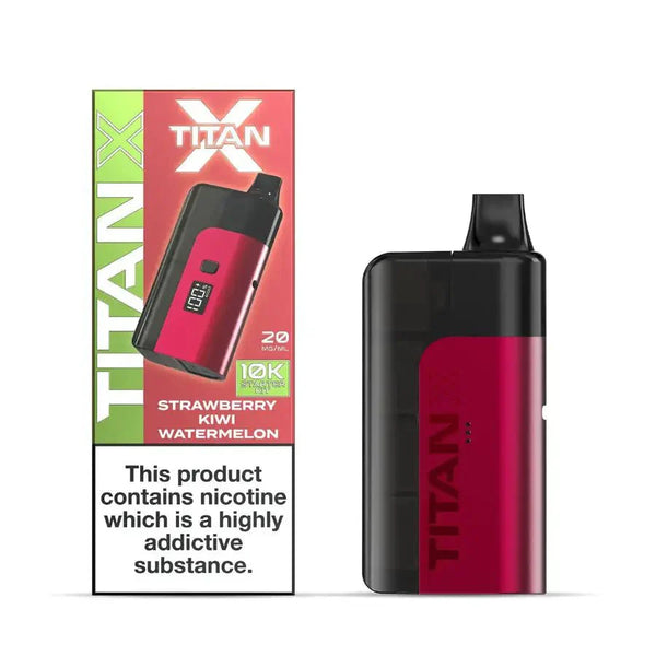 Titan 10000 X Prefilled Vape Pod Kit Box of 5 - Strawberry Kiwi Watermelon Flavor at UK Vaper Wholesale