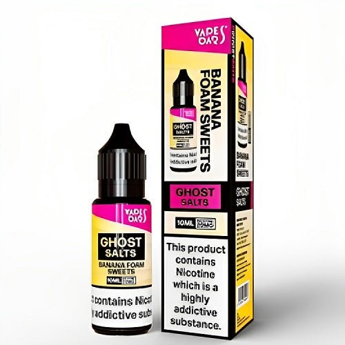 Vapes Bar Ghost Salts Nic Salt 10ml Pack of 10 Available In Banana Foamsweet Flavour 