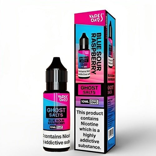 Vapes Bar Ghost Salts Nic Salt 10ml Pack of 10 Available In Blue Sour Raspberry Flavour 