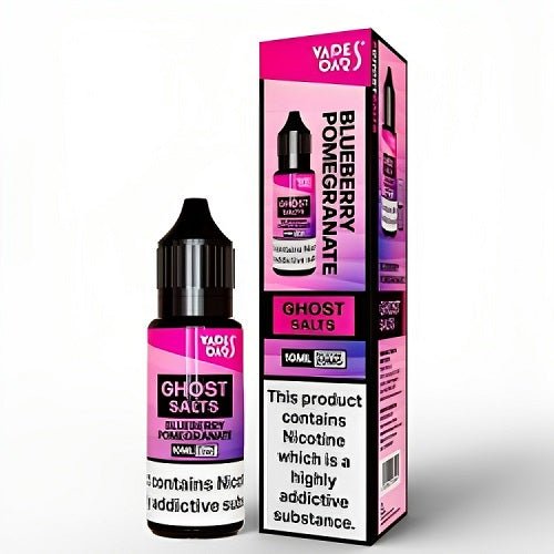 Vapes Bar Ghost Salts Nic Salt 10ml Pack of 10 Available In Blueberry Pomegarante Flavour 