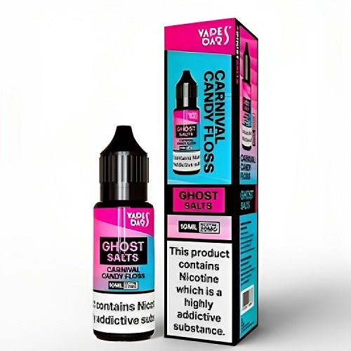 Vapes Bar Ghost Salts Nic Salt 10ml Pack of 10 Available In carnival candy FlossFlavour 
