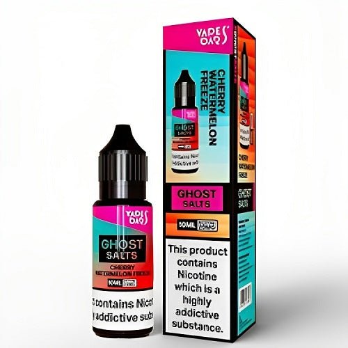 Vapes Bar Ghost Salts Nic Salt 10ml Pack of 10 Available In Cherry Watermelon Freeze Flavour 