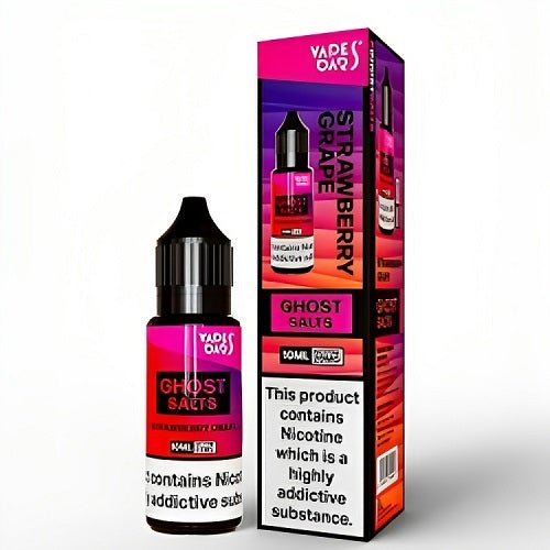Vapes Bar Ghost Salts Nic Salt 10ml Pack of 10 Available In Strawberry Grape Flavour 