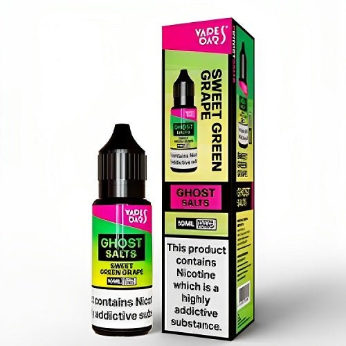 Vapes Bar Ghost Salts Nic Salt 10ml Pack of 10 Available In Sweet Green Grape Flavour 