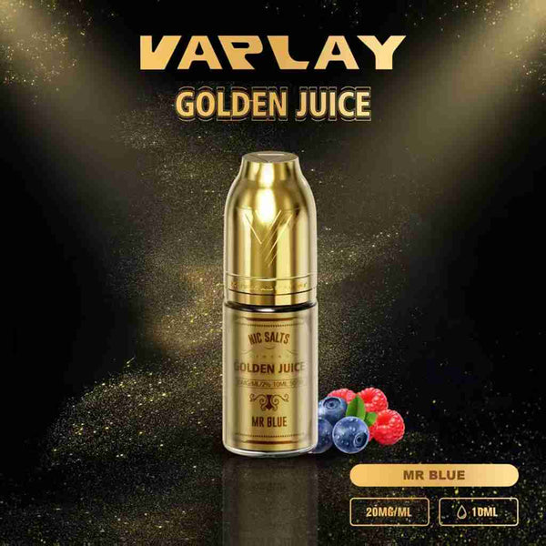 VAPLAY Golden Juice Nic Salt - 10mg&20mg - 10 Pack - with Mr Blue flavour Wholesale Price !