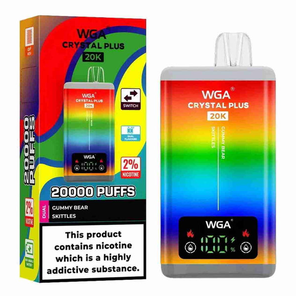 WGA Crystal Plus 20000 Puffs Vape - Flavour with Gummy Bear and Skittles flavour 