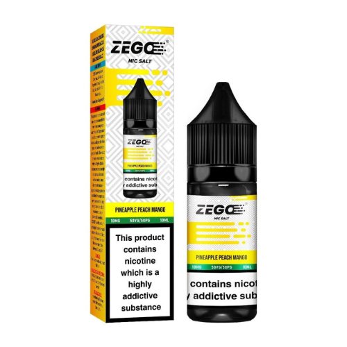 Zego Nic Salt 10ml Pack of 10 Available in Pineapple Peach Mango Flavour 