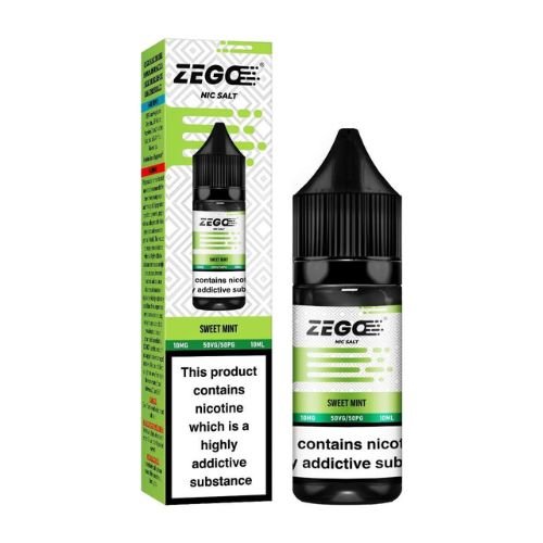 Zego Nic Salt 10ml Pack of 10 Available in Sweet Mint Flavour 
