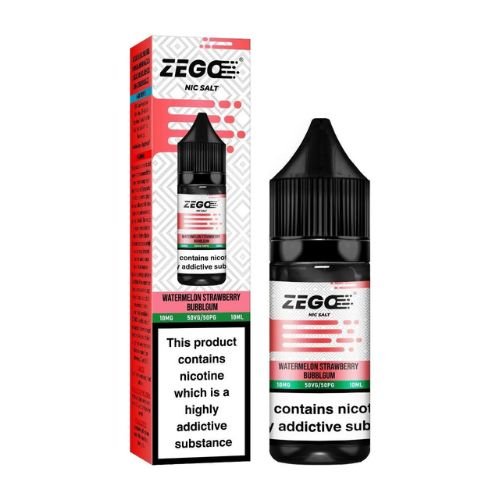 Zego Nic Salt 10ml Pack of 10 Available in Watermelon Strawberry Bubblegum Flavour 